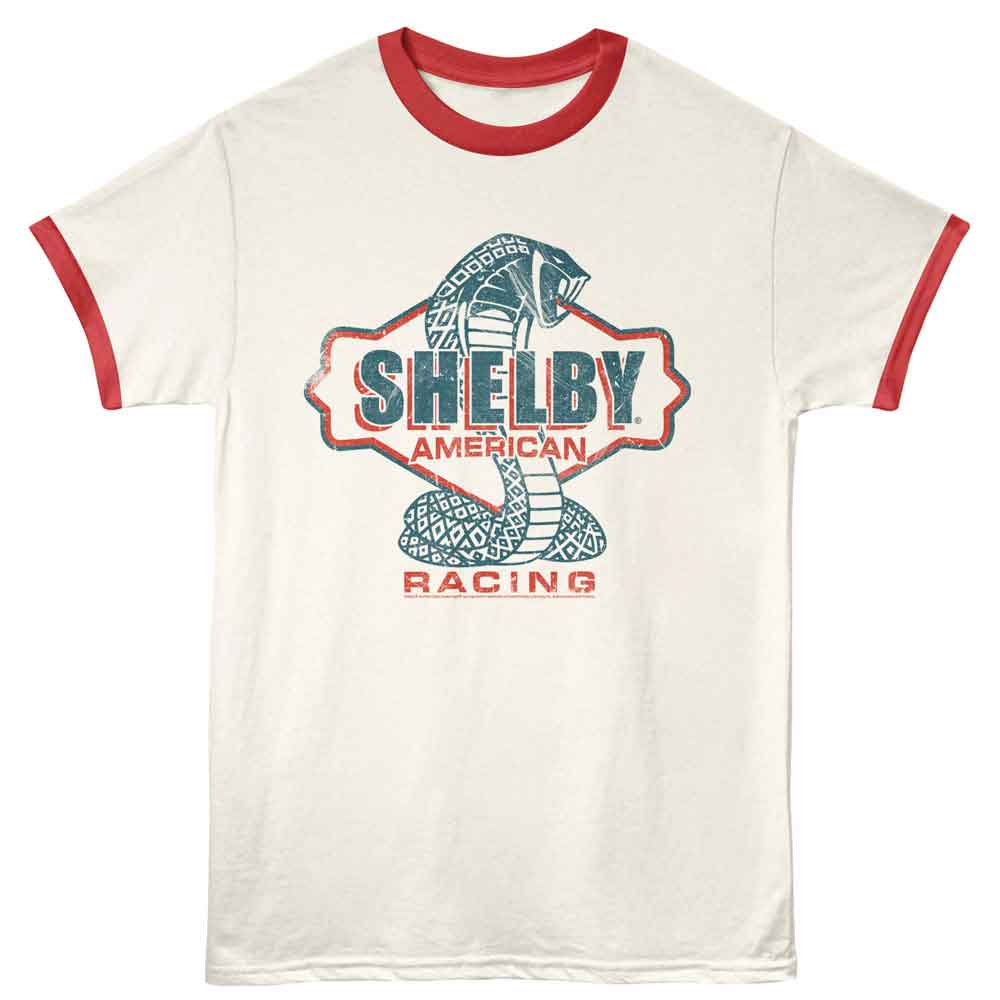 Carroll Shelby – “Old Sign” Vintage Ringer Tee (White/Rio Red)