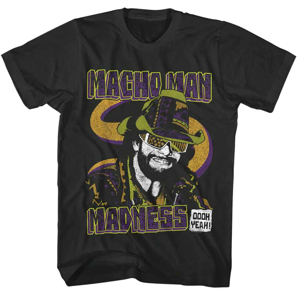 Macho Man Randy Savage – “Madness” Retro Graphic Tee (Smoke Black)
