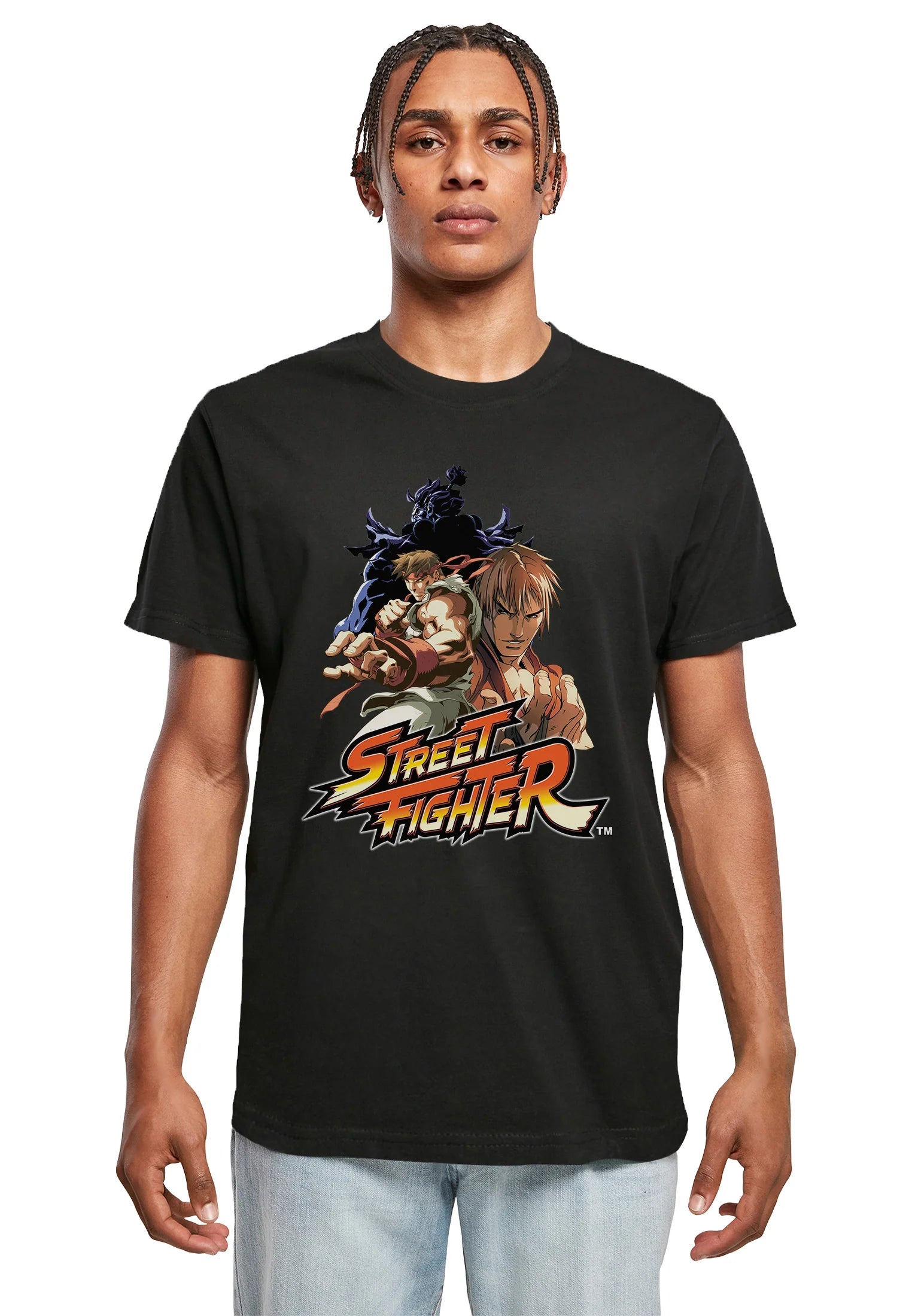 Street Fighter – Logo & Character Trio Graphic Tee (Black)