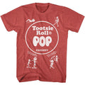 Tootsie Roll Pop – Retro Wrapper Print Graphic Tee (Red Heather)