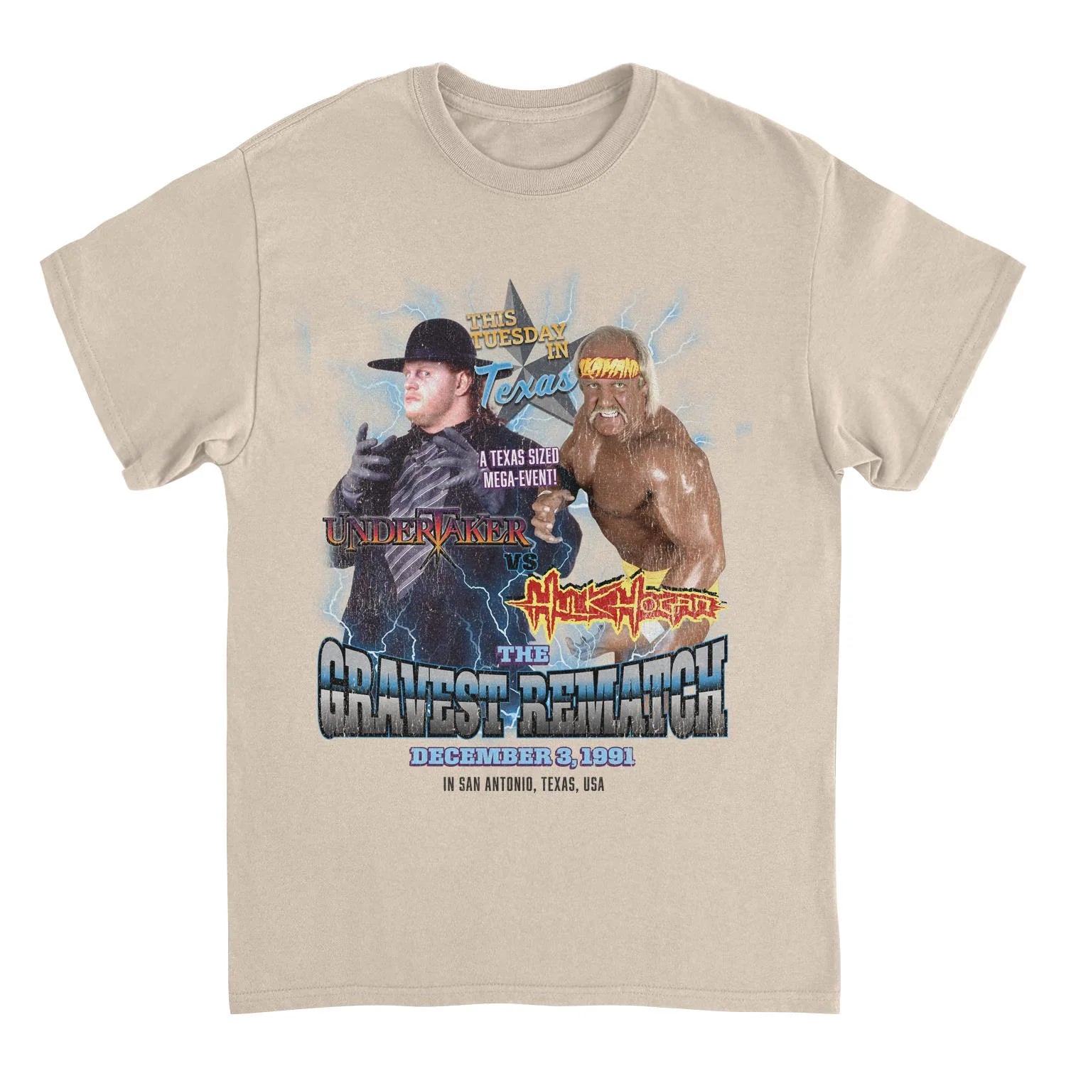WWF – “The Gravest Rematch” 1991 Tee (Undertaker vs. Hulk Hogan)